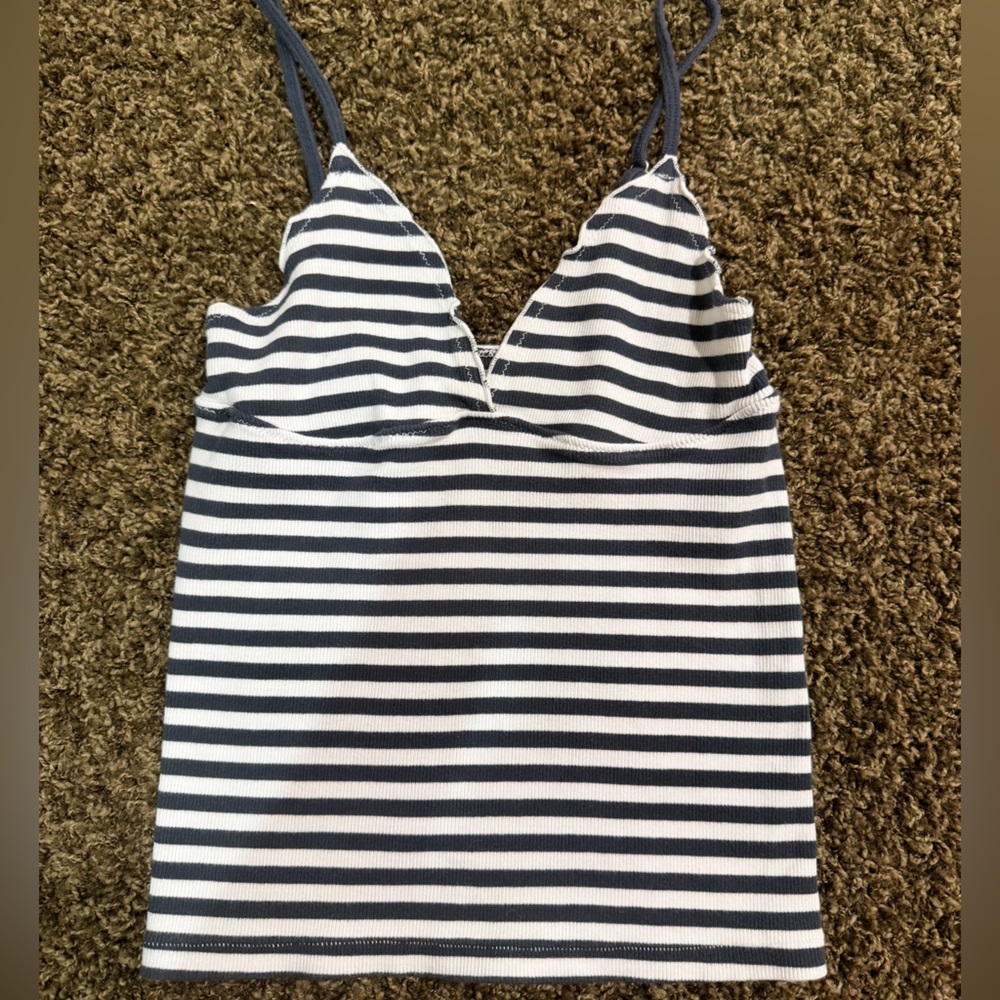 Navy and White Striped Tank Top
